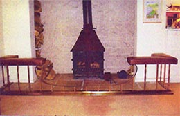 Antiqued brass fender – wood burner