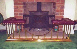 Antiqued brass fender – wood burner