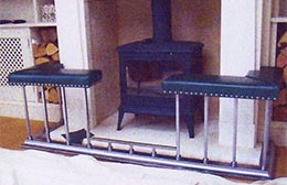 Brushed steel fender seat – wood burner